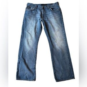 CALVIN KLEIN JEANS MENS 36 x 29 Boot Cut Soft Washed Faded Denim Blue 5 Pocket